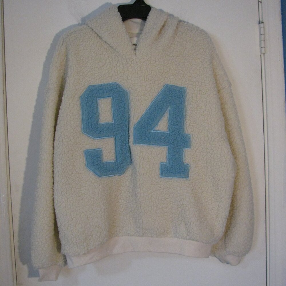 * No Boundaries Sherpa Jacket Small 4 6 NWT Teddy Cozy Coat New Cream Blue